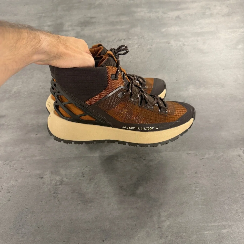 Kizik Waswatch Mid Boots Mens 6 Womens 7.5 Brown Hands-Free Slip-On NEW $170